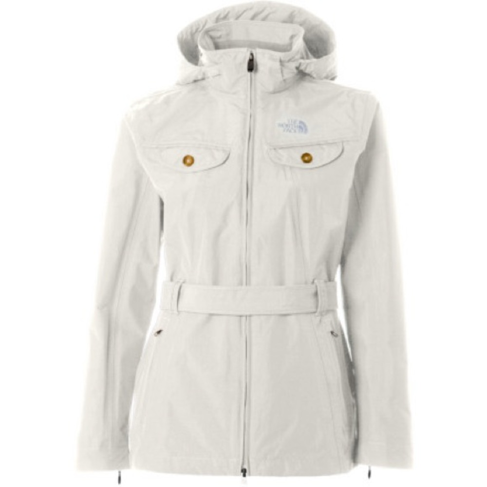 The North Face Women's White rain Jacket with Hood